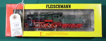 A Fleischmann HO gauge Prussian State Railways 2-8-0 Tender Locomotive 5353 Erfurt (4813). In