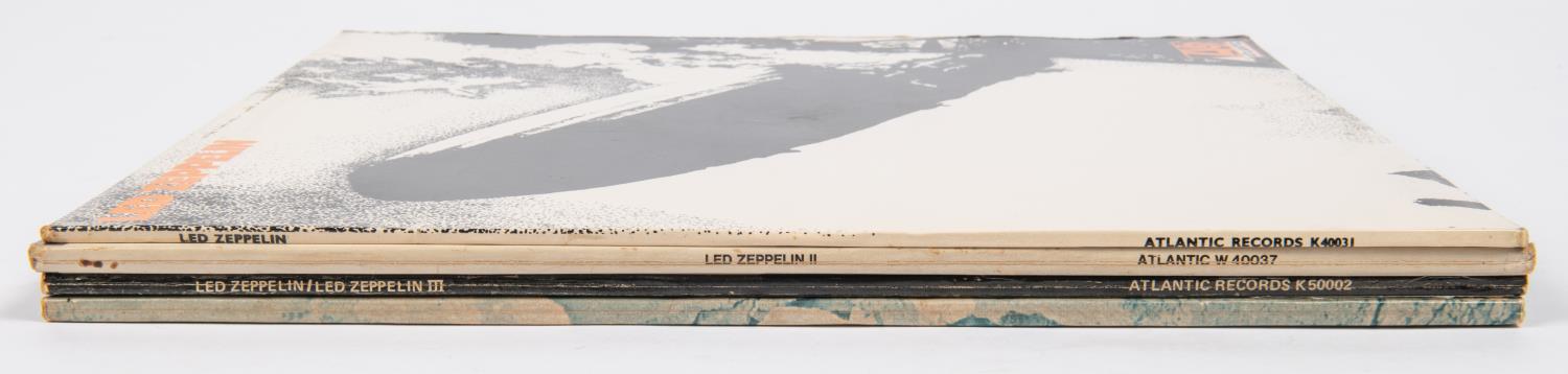 4x Led Zeppelin LP record albums. Led Zeppelin I, K40031 with green and orange Atlantic label. Led - Image 2 of 3