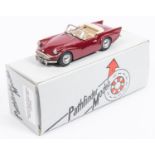 A Pathfinder Model white-metal 1:43 scale 1962 Daimer SP250 Soft-Top (PFM9). In maroon with beige