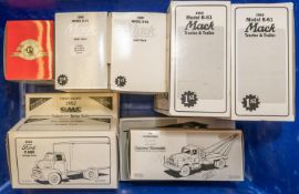 10 1st Gear 1/34 Scale Trucks. 2x 1960 Model B-61 Mack tractor & Trailer, Hostess Cupcakes and