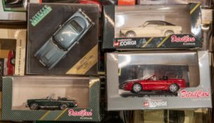 20 various makes. 8x Matchbox Dinky including Ford Mustang Fastback, Triumph TR4A, Triumph Stag, MGB