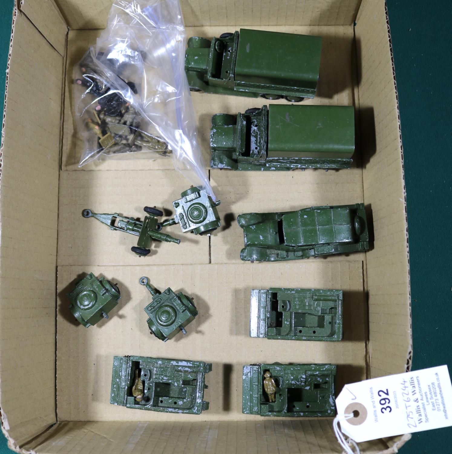 10x Dinky Toys Military vehicles, all with smooth wheels where relevant. Including; 2x 6-wheel