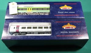 2x Bachmann OO gauge 2-car DMU sets. A Central Trains Turbostar train in weathered green livery (