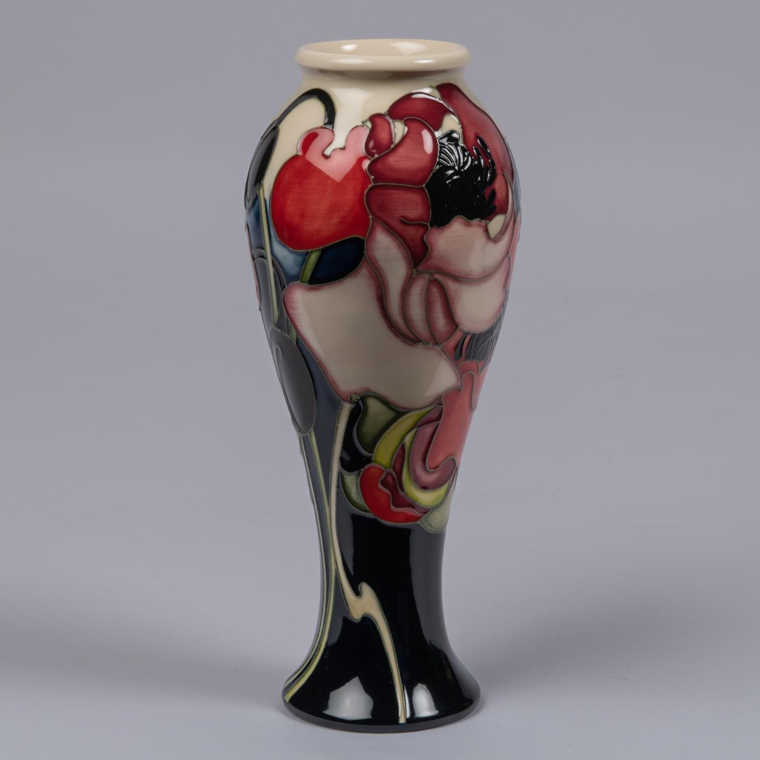 A Moorcroft pottery vase. Poppies by Emma Bossons for RHS Tatton Park 2009. Marks to base, teapot - Image 2 of 4