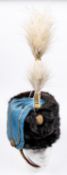 A good Victorian offices sable busby of the 3rd Hussars, Garter blue bag, gilt bullion trim, and