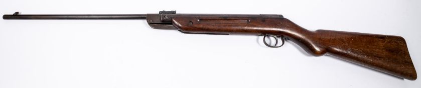 A .177" Diana Model 35 break action air rifle, with tangent rear sight and plain walnut stock with