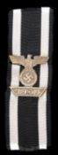 A 1939 bar to the 1914 Iron Cross 2nd class, 28mm wide, on a length of WWI Iron Cross ribbon. GC £