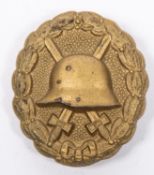 A German WWI gold grade Wound Badge, GC (slightly dull). £40-50
