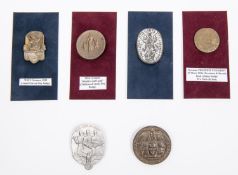 Six Third Reich period "Day" badges: Hitler Youth Day, Tag Der Arbeit, and Reichsparteitag, all