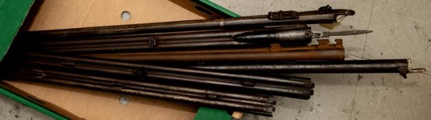Six detached gun barrels: 39" 10 bore from an 1839 pattern percussion musket; 31" from a 14 bore
