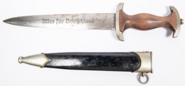 A Third Reich SA/NSKK dagger, the blade with early Eickhorn mark and filed overall presumably to