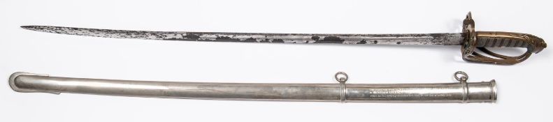 An 1827 pattern infantry officer's sword, blade 32" marked "Henry Wilkinson Pall Mall London",