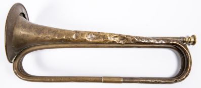 An Edwardian military brass trumpet, marked "Henry Potter 1905" etc, also stamped "No 4 Co. 1st C.
