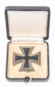 A 1939 Iron Cross 1st class, the pin marked "113" in rectangle (Aurich, Dresden), GC, in its
