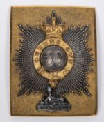 An officer's rectangular shoulder belt plate of the 50th Queen's Own Regiment c 1850. GC, the gilt