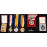 Three: 1914-15 star, BWM, Victory (Gnr D B Goodwin RA), VF; a sporting medal in HM silver (