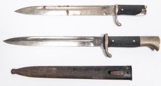 A Third Reich period dress bayonet, plated blade 9½", by Robert Klaas, Solingen, in its steel