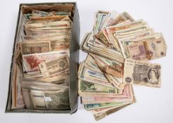 An accumulation of several hundred world currency notes of many countries of Europe, Asia etc
