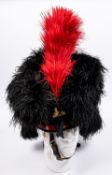 A good Victorian officer's black ostrich feather bonnet of the Black Watch (Royal Highlanders),