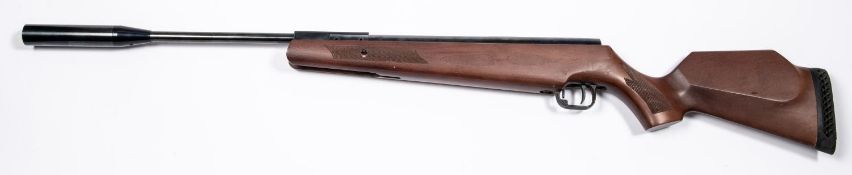 ** A .20" Theoben Crusader break action air rifle, number TB 17140, with sound moderator, telescopic