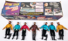 Mego Star Trek 8" Action figures, captain Kirk, leg detached, and another with belt and