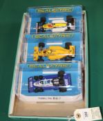 3x new issue Scalextric F1 Racing cars. Williams FWII RN5. A An Elf Tyrrell P34 RN3. Plus a Camel