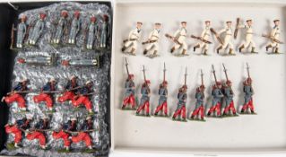 Britains Hollowcast Lead figures, Comprising of 8 Egyptians, 8 French Army, 7 Royal Navy, And 8