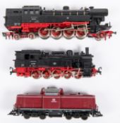 3 Unboxed Fleischamnn HO gauge DB Locomotives. Class 65 2-8-4T Steam Locomotive, RN 65014. Class