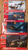 4 Airfix 1:72 scale Model Kits. All aircraft. Supermarine Spitfire Mk.1a & Messerschmitt Bf109E-4.