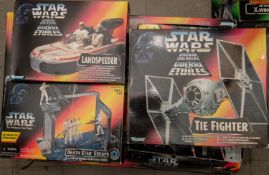 Star Wars power of the force range from the mid 1990s. Includes, Millenium Falcon, Death Star escape