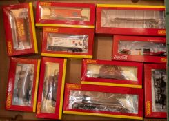 10 Hornby Hobbies Freight Wagons. BR Machinery Truck, Loriot Y (R.60101). A 45T GLW Steel Carrier,
