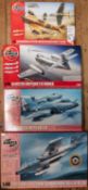 4 Airfix 1:48 scale Model Kits. All aircraft. Gloster Meteor F.8 Korea. Supermarine Spitfire &