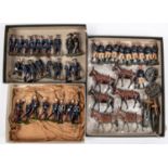 Britains Royal Mountain Artillery. Comprising 6 mules, 2 gun barrels, 2 frames and 2 sets of wheels,