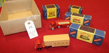 4x Matchbox Series Major Packs/Accessory Packs. M7; Thames Trader Cattle Truck with red tractor unit