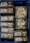 Star Wars Collectors series large size action figures, Yoda, R2-D2, Han Solo, Luke Skywalker in