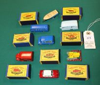 7x Matchbox Series. 18a; Caterpillar Bulldozer. 22a; Vauxhall Cresta in maroon and cream. 23a;