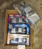 Back to the Future containing, 1:24 Scale models of the Delorean time machine from 1, 2 and 3,