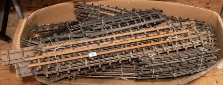 A very large quantity of O gauge Bassett-Lowke etc 2-rail and 3-rail track sections. Rails mounted