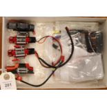 Radio Control parts. A GNLRC 45A ESCx2 plus a programming card. Also 4x electric RC vehicle winches.