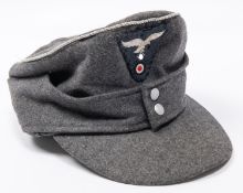 A Third Reich Luftwaffe officer's field cap, possibly a good quality replica. VGC £100-150