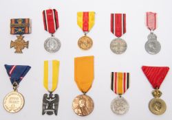 Austrian Franz Joseph "Signum Laudis" gilt medal for non combatants; German Wilhelm 1st Centenary