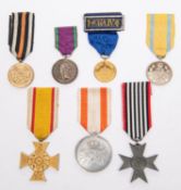 Seven German war medals: Saxon Friedrich August War Merit medal in silver, Lippe 1914 War Merit