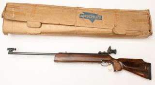 A .177" Anschutz side lever target air rifle, barrel 16¼", number 42570, with adjustable aperture