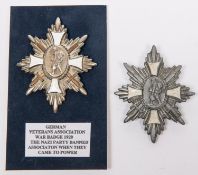 A German WWI Veterans Association "Field Honour" badge, with enamelled arms to the cross, the