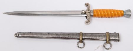A Third Reich Army officer's dagger, by Robt Klaas, Solingen, with nickel silver cross guard, grey