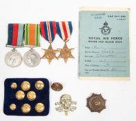 WWII group of four: 1939-45 star, F&G star, Defence and War, (un-named as issued) with RAF Service