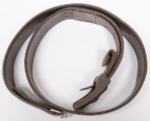 A Third Reich Luftwaffe leather belt, with iron buckle by "R.S & S" (light surface rust), the belt