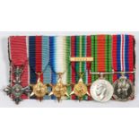Miniature medals: Group of 6, MBE 2nd type civil, 1939-45 star, Atlantic star, Pacific star with