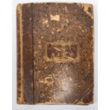 A very large Victorian scrapbook, 16" x 13", cover stamped in gilt "Scrapbook A.J.M.M.", 132