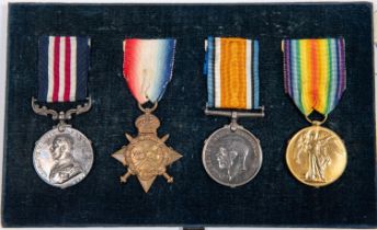 Four: Military Medal, George V first type, 1914-15 star, BWM, Victory (M2-052488 Pte S H Stuart